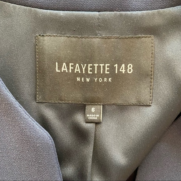 LAFAYETTE 148 NY 1 Button Blazer Navy Blue Size 6 - Picture 6 of 7